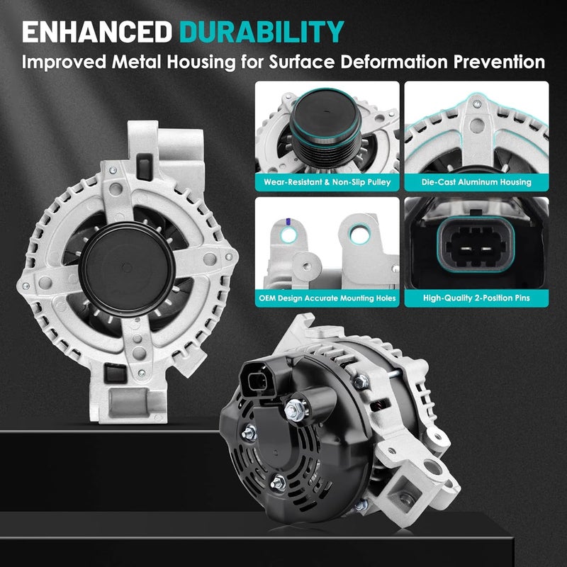 Farrme 11787 Car Alternators 140 Amp, 6-Groove Pulley Fit for Chevrolet Camaro 2012-2015 3.6L V6 Automotive Replacement Alternators 104211-8131, 1042118131, AND0641 AL8846X Alternator - Image 4